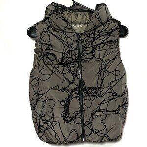 Calvin Klein Performance Grey And Black Abstract Puffer Vest Women Size XS